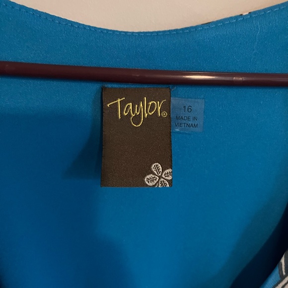 Women’s blue maxi dress Brand Taylor size 16 - Picture 5 of 6